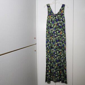 Flax by Jeanne Engelhart Floral Sleeveless Maxi Dress Size Petite
